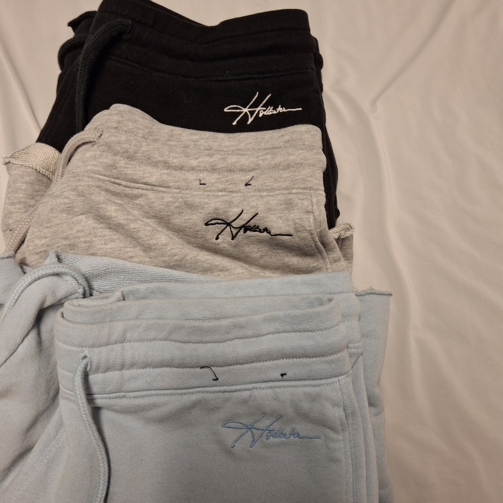 Hollister Men's Athletic Shorts - Light Blue, Black, Gray - Picture 14 of 14